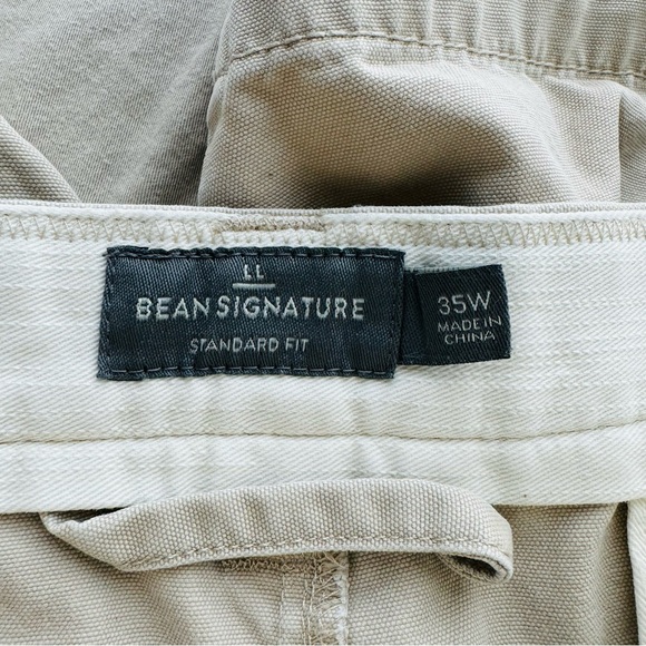 L.L. bean signiture standard fit cream colored khakis shorts men’s 35 - Picture 6 of 9